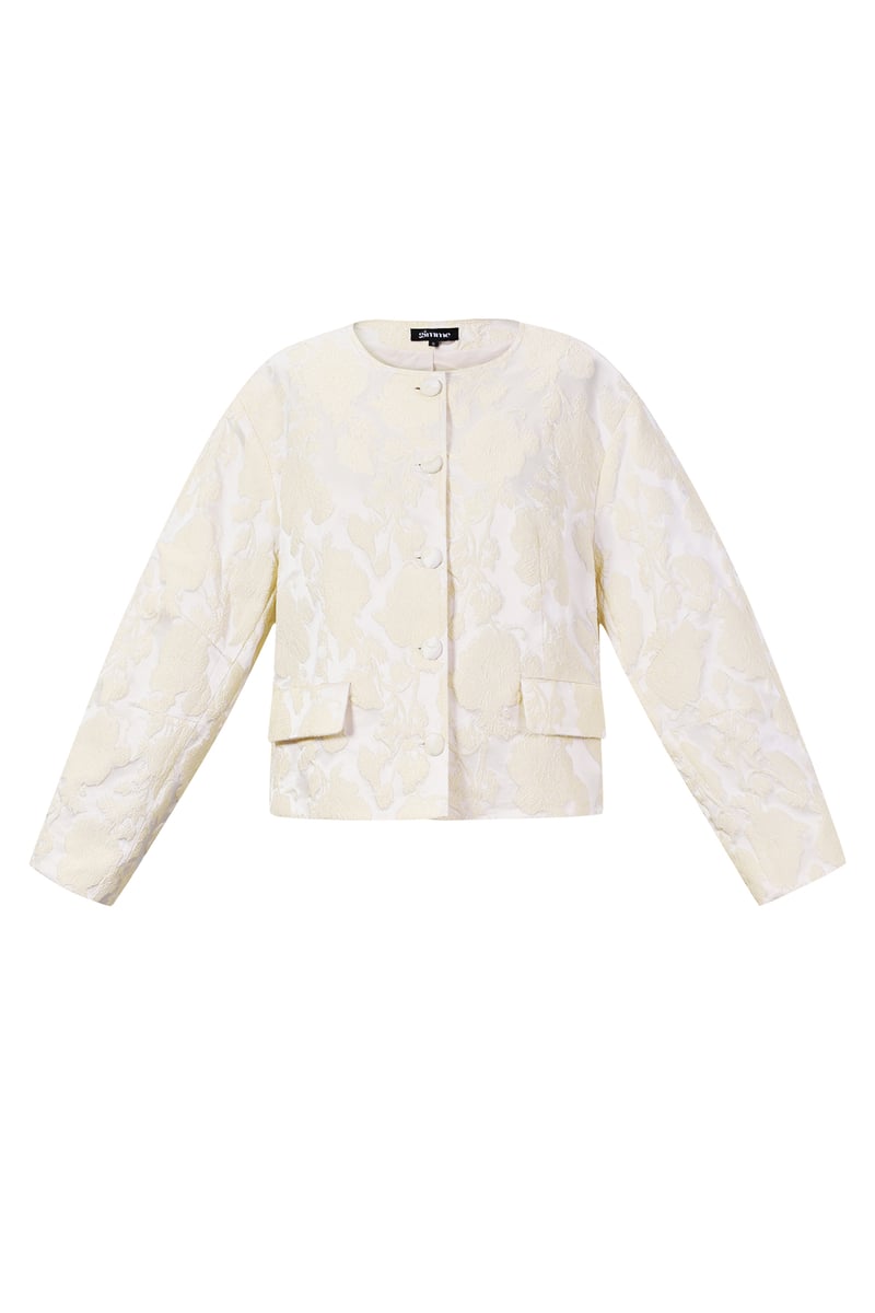Jacquard Balloon Sleeve Jacket