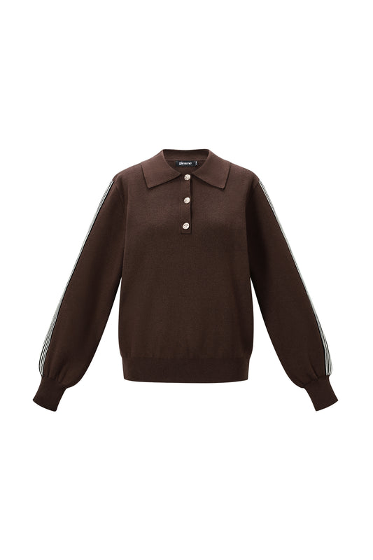 Gebreide trui Kleurenclash Sportieve herfst/winterkleding