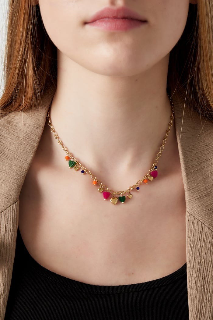 Necklace vibrant hearts