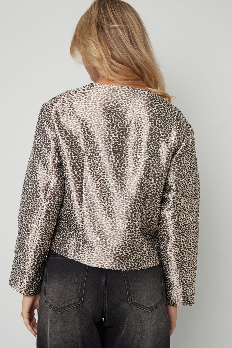 Jacquard Balloon Sleeve Jacket