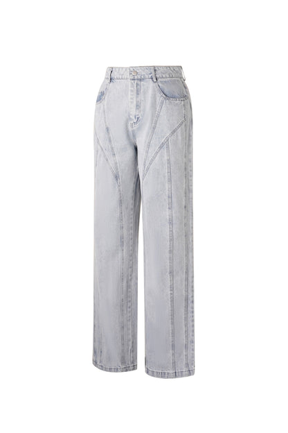 Cotton Blend Jeansbroek Casual Straight Light Indigo