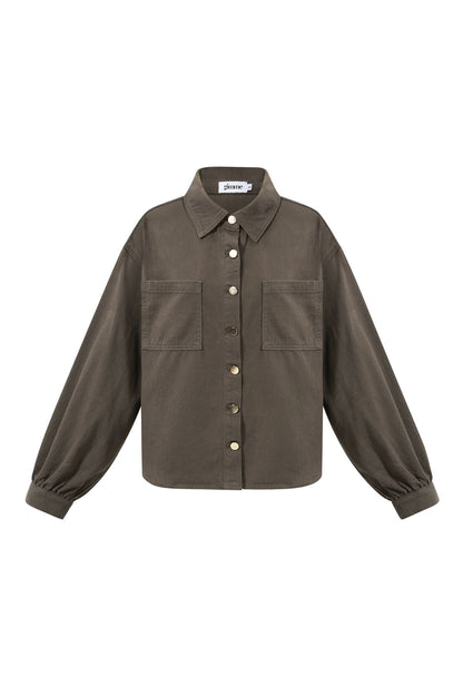 Geweven Katoen Vrouwen Jeansjack Casual Kleurcontrast