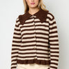 Gebreide Polyestervezel Vrouwen Cardigan Casual Strepen