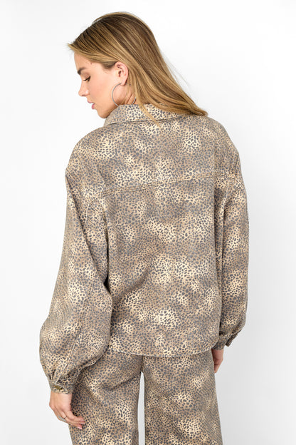 Geweven Katoen Vrouwen Jeansjack Casual Kleurcontrast