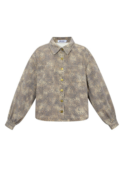 Geweven Katoen Vrouwen Jeansjack Casual Kleurcontrast