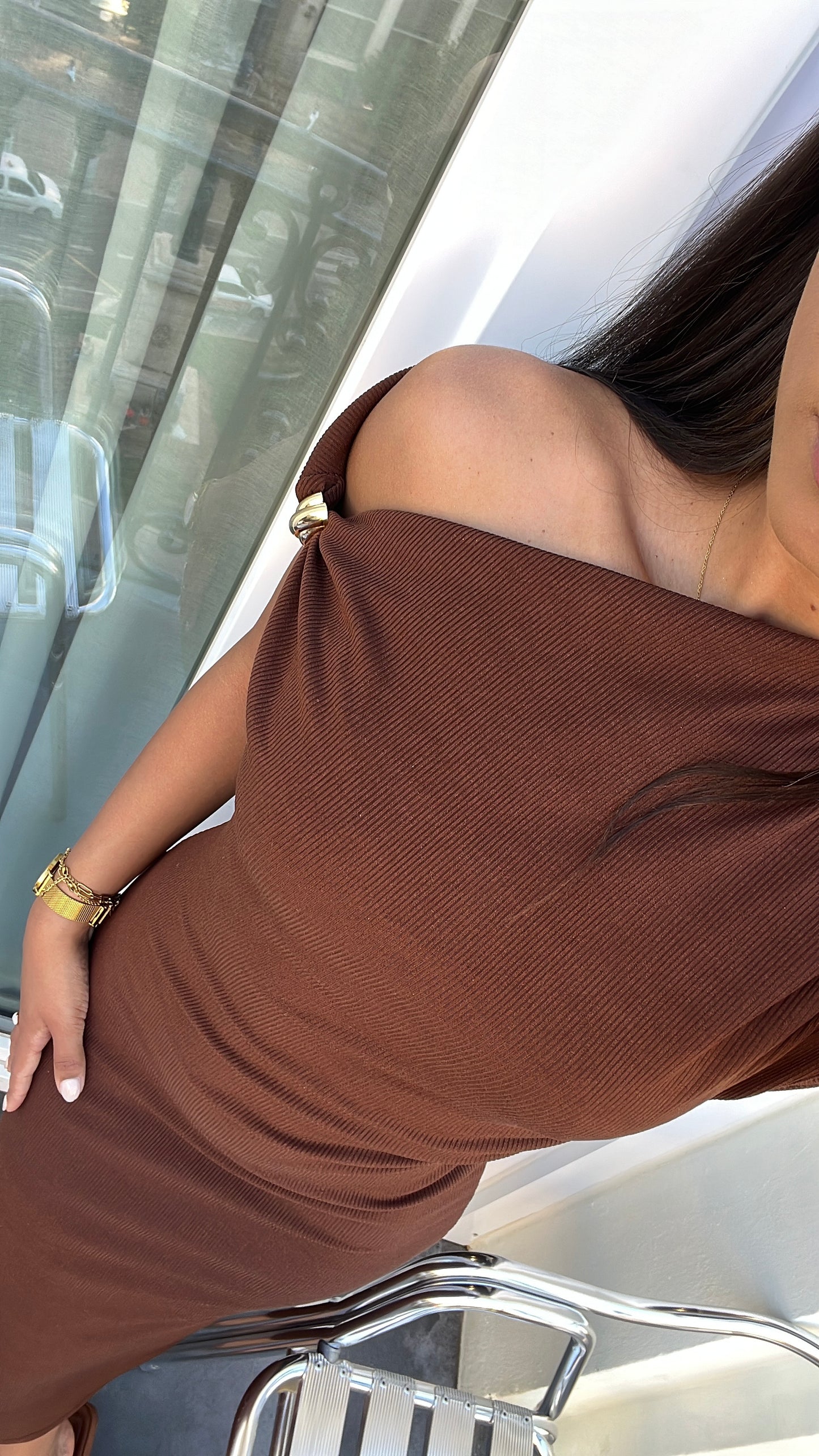 Alma dress brown