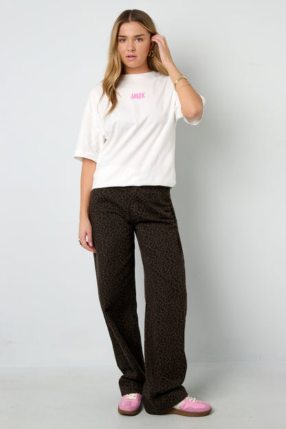 Katoen Gebreide Vrouwen T-shirt Casual Letters