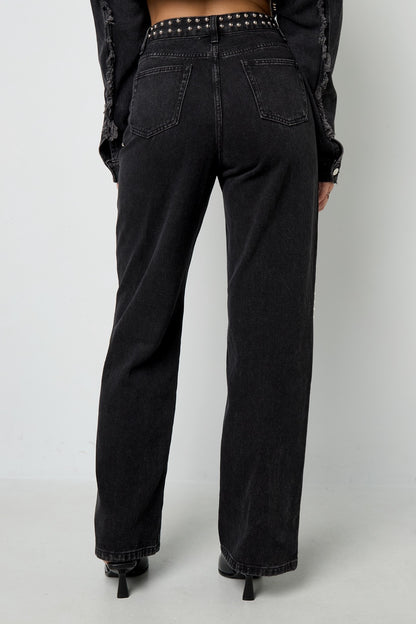 Studded jeans - black