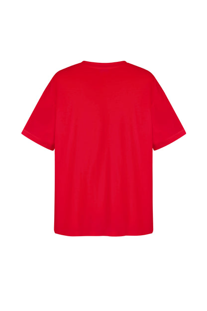 Cotton Vrouwen T-shirt Oversized OUI Print