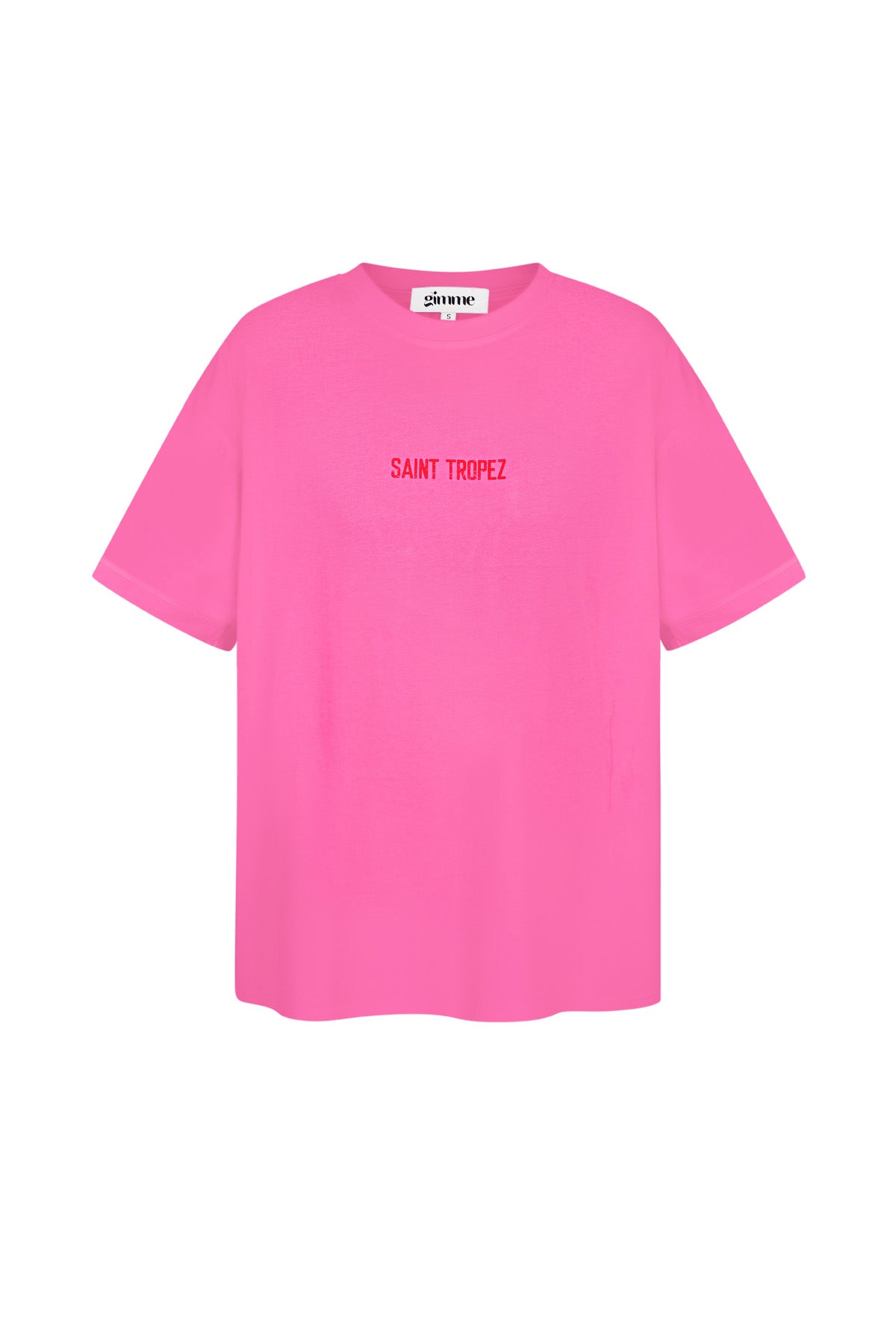 Cotton Vrouwen T-shirt Oversized Saint Tropez Print