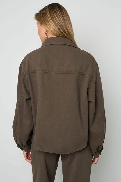 Geweven Katoen Vrouwen Jeansjack Casual Kleurcontrast