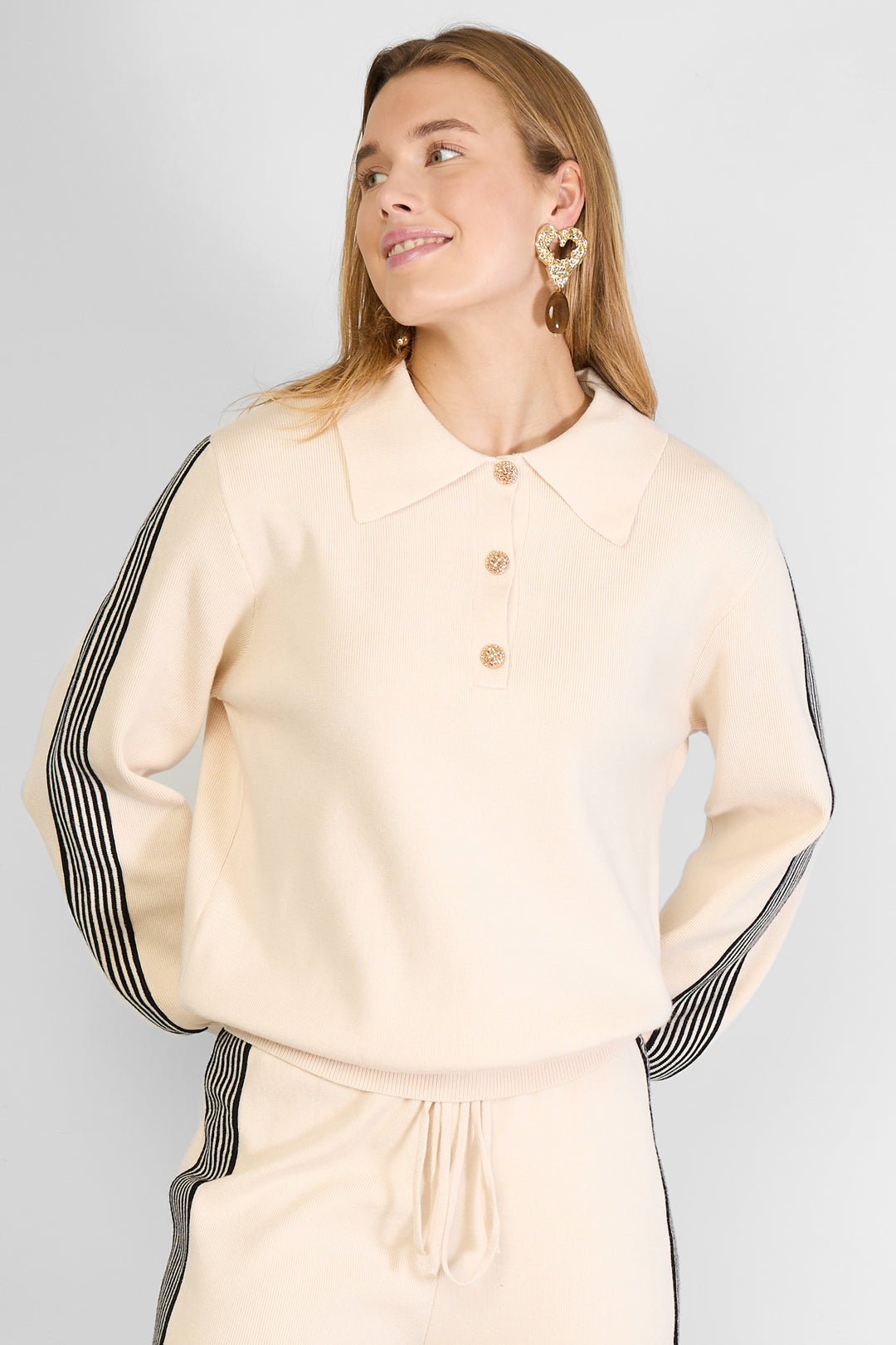 Gebreide trui Kleurenclash Sportieve herfst/winterkleding