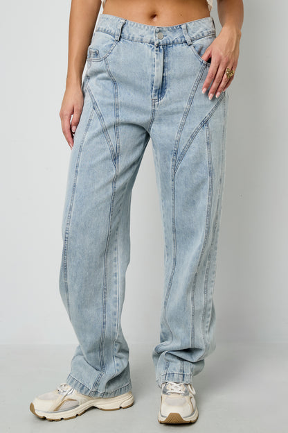 Cotton Blend Jeansbroek Casual Straight Light Indigo