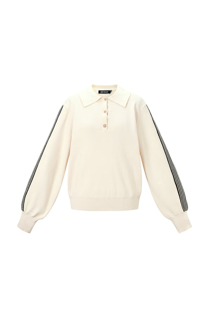 Gebreide trui Kleurenclash Sportieve herfst/winterkleding