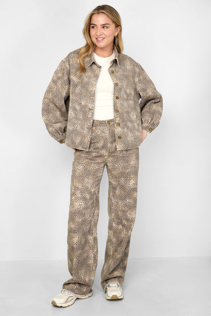 Geweven Katoen Vrouwen Jeansjack Casual Kleurcontrast