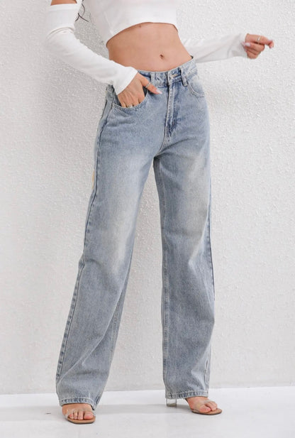 Indigo straight leg jeans