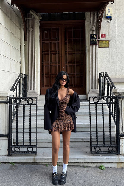 Leopard mini Tulle dress