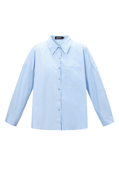 Geweven Katoen Vrouwen Overhemd Casual Letters