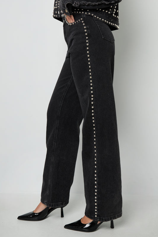 Geweven Katoen Vrouwen Rechte Broek Straat Effen Kleur