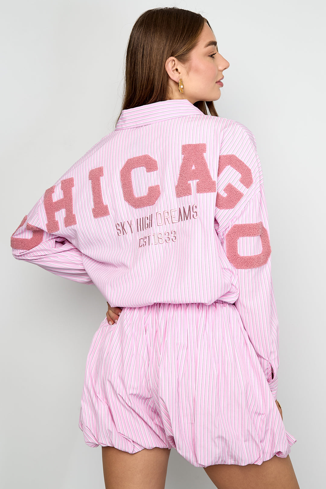 Geweven Katoen Vrouwen Overhemd Casual Letters