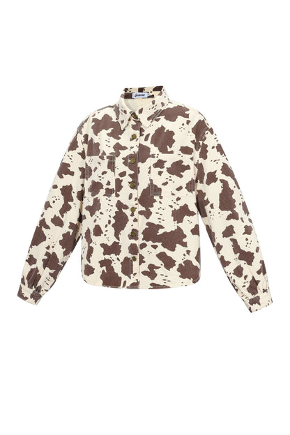 Geweven Katoen Vrouwen Jeansjack Casual Kleurcontrast