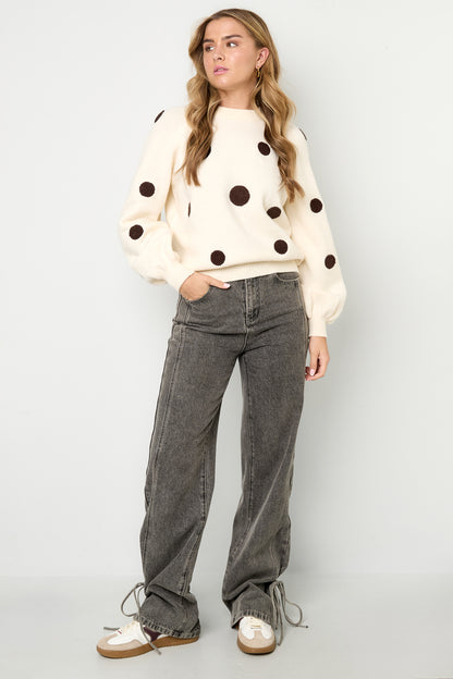 Gebreide Polyestervezel Vrouwen Truien Casual Polkadots