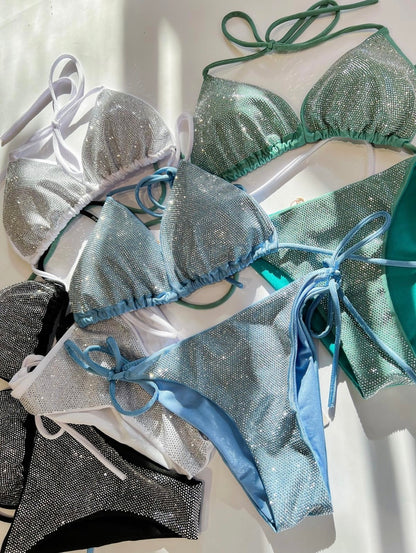 Rhinestone glitter bikini